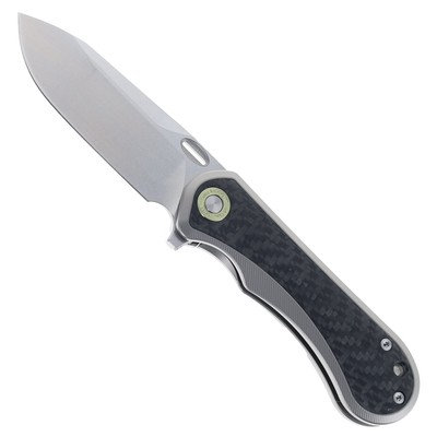 TwoSun Folding Knife Titanium/Carbon Fiber Handle 14C28N Plain Edge TS526