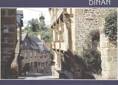 Dinan Frankreich alte Fachwerkhäuser Rue du Jerzual Bretagne Postkarte