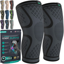 2 Pack Compression Knee Sleeves Breathable Non Slip Support for Running Workout