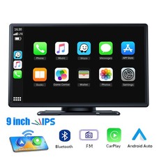 9" Wireless CarPlay Android Auto Screen Portable Bluetooth Plug Play for Car