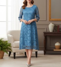 Lane Bryant Plus Sz 18/20 Turquoise Blue Lace Dress Short Sleeve Scoop Neck NWT