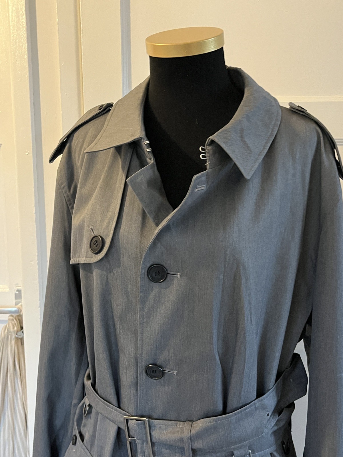 AQUASCUTUM Grey Fairmount Trench Rain Coat Mac Size UK 48 Reg New with Tags image 10