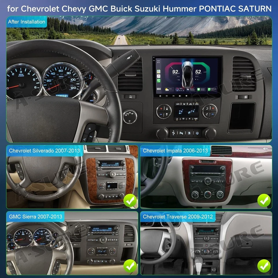 Car Stereo 8 inch for Chevy Silverado GMC Sierra 2007 2013 CarPlay Android Auto - Image 3 of 4