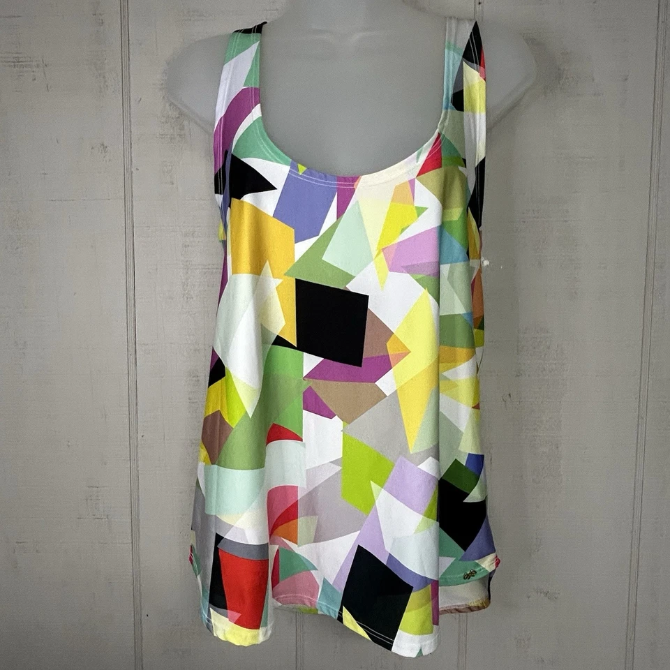 PQ Pilyq Womens Swim Coverup Tank Top Size M/L Racerback Geometric Print Beachy - Image 2 of 4