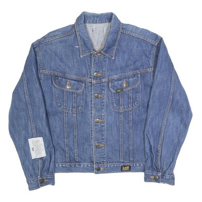 LEE Herren Jeansjacke blau S Baumwollmischung Knopfverschluss Classic Fit Lee Riders