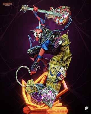 Spiderpunk by Tanuki Fan Art 1:12 Statue Resin 3D Printed DIY Model Kit