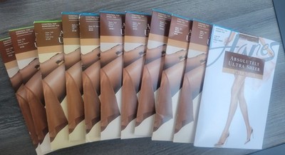 11 Pair HANES Absolutely Ultra Sheer Control Top Pantyhose Size E 7 Colors NEW