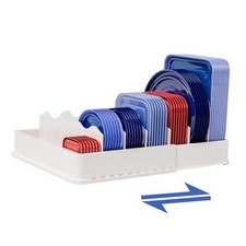 Expandable Food Storage Container Lid Organizer, Includes 6 Adjustable Large