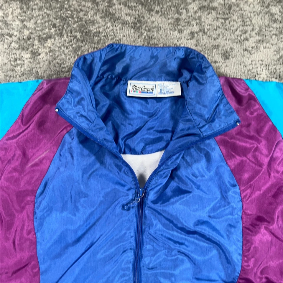 Винтажный MacGregor трек куртка мужская большой синий фиолетовый Colorblock 90-х ветровка - Изображение 2 из 4