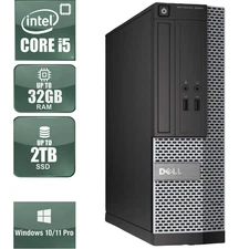 Dell Desktop Tower | Intel i5 | 32GB Memory | 2TB SSD+HDD | Windows 11/10 Pro