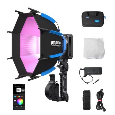 Amaran Ray 60c RGB-Videoleuchte 60W LED-Leuchte 1800K-20000K OctaDome 30 Softbox