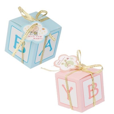 12 Stück gemusterte Papierboxen mit Schleifenband, ideal als Gastgeschenk,