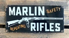 VINTAGE MARLIN RIFLES PISTOL GAS MOTOR OIL GASOLINE PORCELAIN PUMP STATION SIGN
