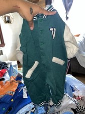 Vintage Baby Sesame Street Fleece Varsity Style Jumpsuit Size 6-9 Months