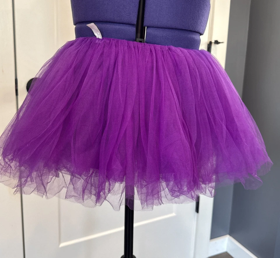 Adult Purple Tutu Skirt Costume Dress-up 80s festival Spirit Week elastic waiste - Image 4 of 4