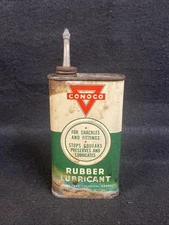 Conoco Rubber Lubricant Lead Top Oiler Oil Can