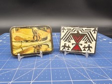 Vintage Native American Style Motif Western Brass Belt Buckles FREE USA SHIPPING