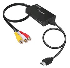 RCA to HDMI Converter, Composite to HDMI Adapter Support 1080P PAL/NTSC...