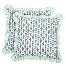 Modern Farmhouse Pillow Covers 24" x 24" Pack of 2 Aquamarine Blue