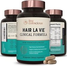 Hair La Vie Live Conscious Clinical Formula Growth 90 Count (Pack of 1)