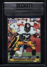 BAS 1991 Pro Set Dermontti Dawson #272 Seal of Authenticity Auto HOF 3c7