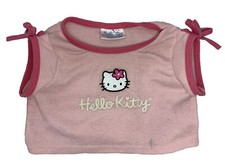 Build-A-Bear Hello Kitty Sanrio Pink T-Shirt Top w/ Shoulder Sleeve Ties BABW