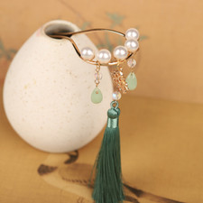 Accessorio Retro Per Hanfu Cheongsam Con Spilla A Forcella Con Nappa E Perline