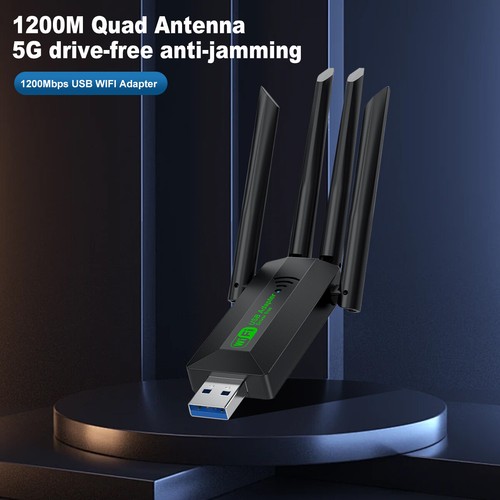 1200Mbps 5GHz Wireless WiFi Network Receiver Adapter USB 3.0 Dual Band Dongle US - Afbeelding 2 van 10