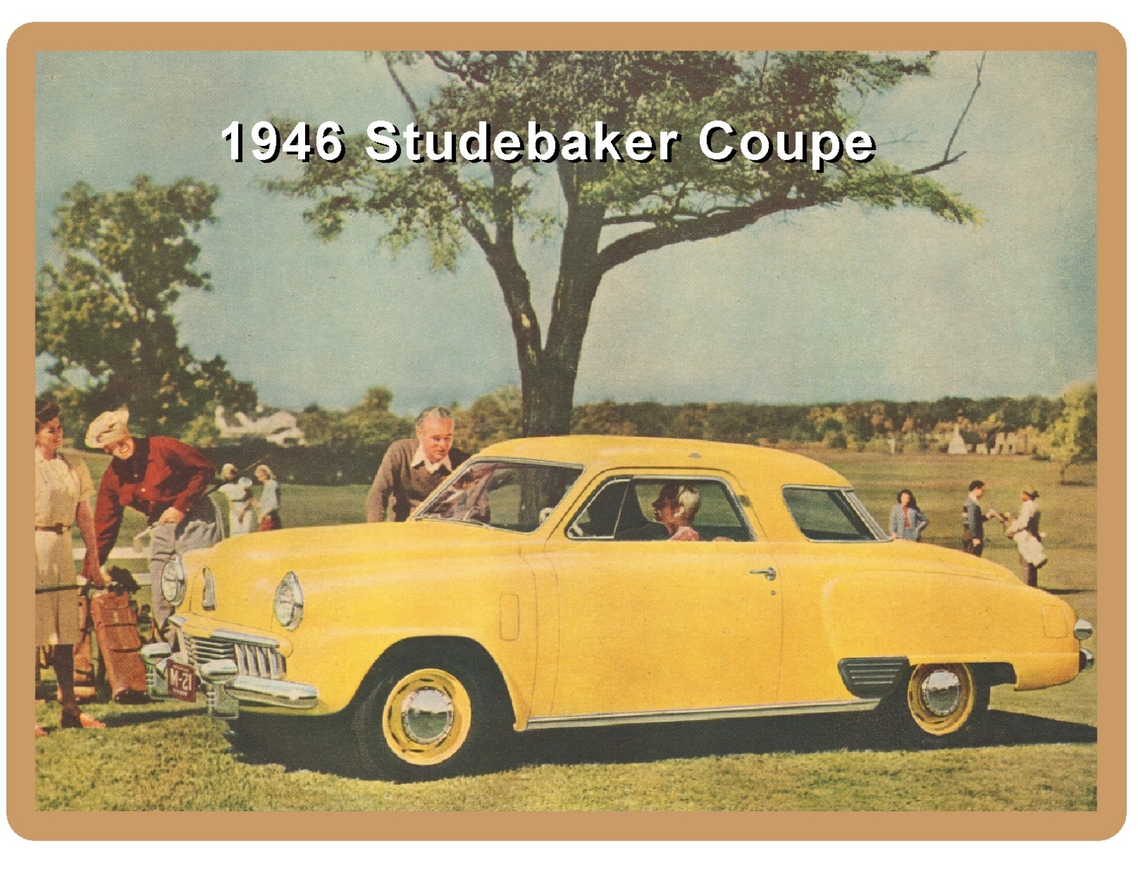 Image 1 - 1946 Studebaker Coupe Auto Car Ad Refrigerator / Tool Box Magnet