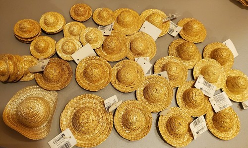 Lot of 40 Craft Small Mini Sombreros Cinco De Mayo decor. 3 sizes.