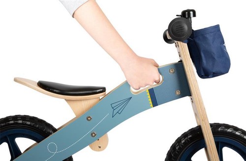 Rueda avión de papel azul, de madera, altura del asiento 37-42 cm, resistente hasta 50 kg - Imagen 5 de 10