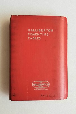 1975 Halliburton Cementing Tables Spiral-bound Industrial Red Book