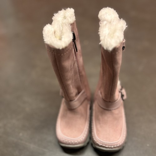 Nine West Naydine Suede Pink Snow Boots Baby Sz 5 Faux Fur Winter Girly Feminine - Picture 4 of 9