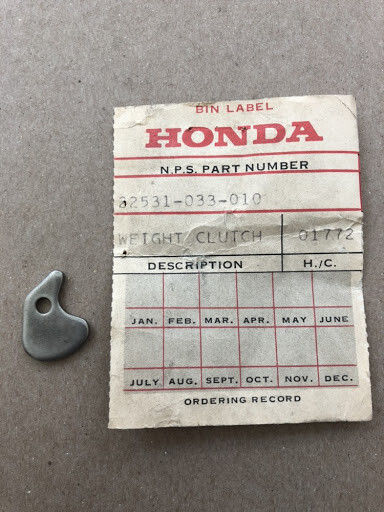 Honda 22531-033-010 OEM Clutch Weight ATC90 ATC110 CT200 CM91 CT90