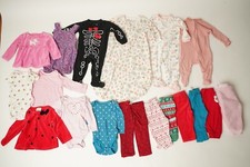 Lot of 19 Baby Girl Clothes 6-9 M Pants Bodysuits Sleep Sack Tops