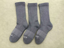 3 Pairs Bombas Women's Solid Honeycomb Calf Socks Size small Gray
