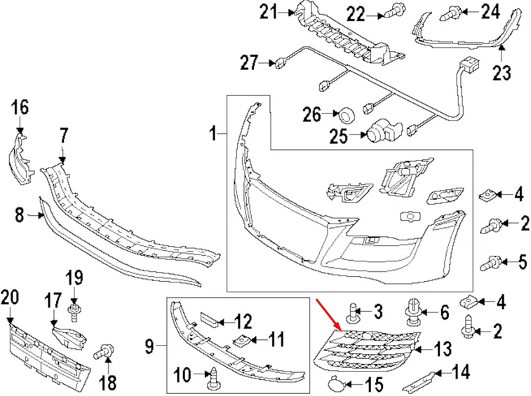 NUEVO PARACHOQUES DELANTERO DERECHO REJILLA GUÍA AIRE AUDI R8 420807680AT94 ORIGINAL Foto 2 de 4
