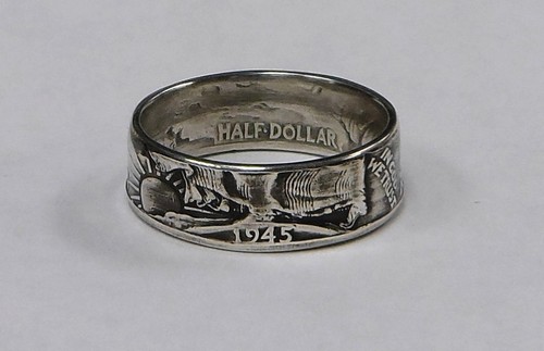 Anillo de monedas hecho de medio dólar Silver Walking Liberty en talla 9-14 (1941-1946) - Imagen 3 de 4