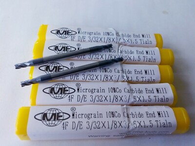 5pcs 3/32'' double end Solid Carbide End Mills Tialn Coated 4 flute 1006-TDE-332