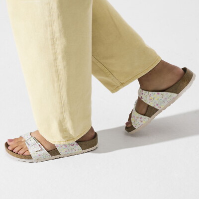 Birkenstock Sydney 40 41 42 normal VEGAN Watercolor Flower White 1018459 NEU