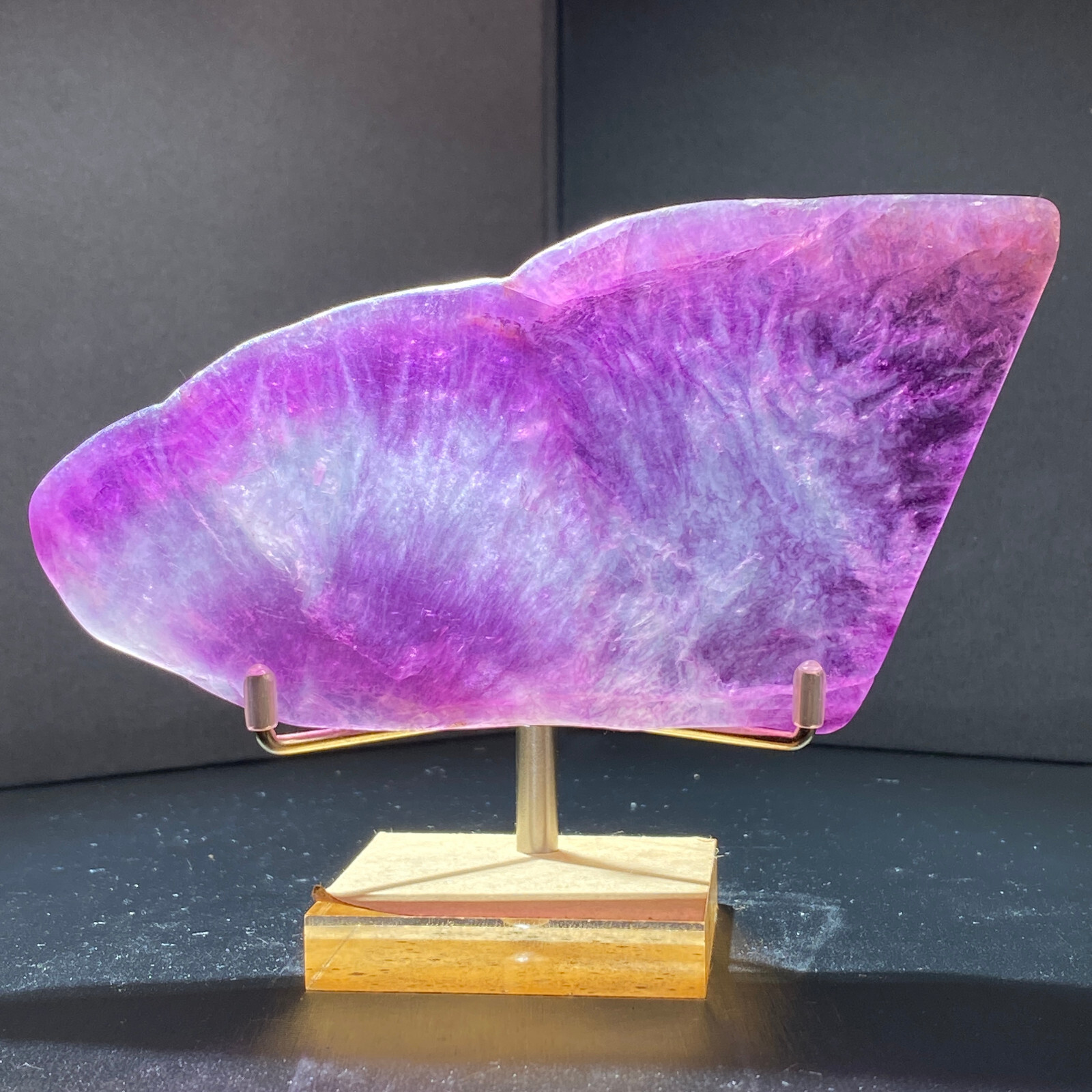 195G Natural Fluorite Slice Quartz Crystal Mineral Specimen in Earth Tones