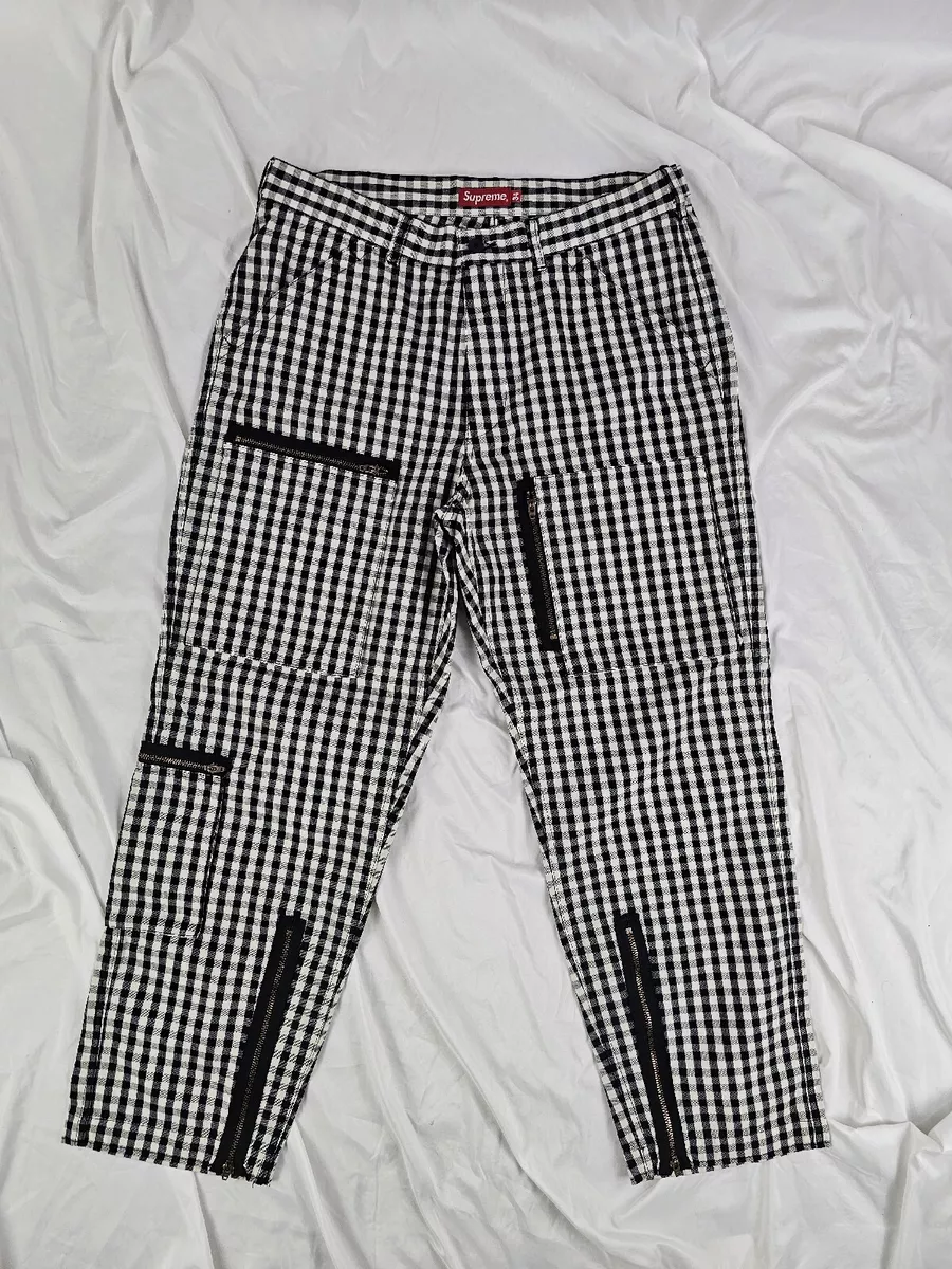 SUPREME GINGHAM FLIGHT PANT BLACK | eBay