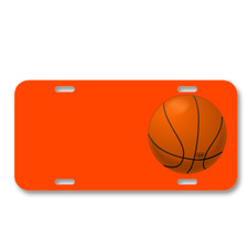 Basketball Ball Sports Orange Round On License Plate Car Front Add Names