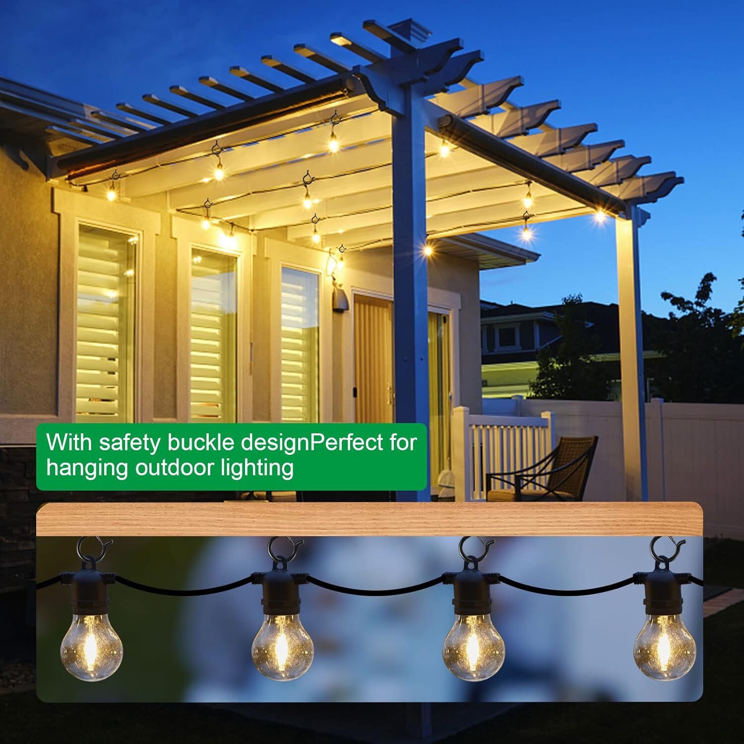 20 PCS Hooks for Outdoor String Lights Screw Hooks Cup Hooks, Q