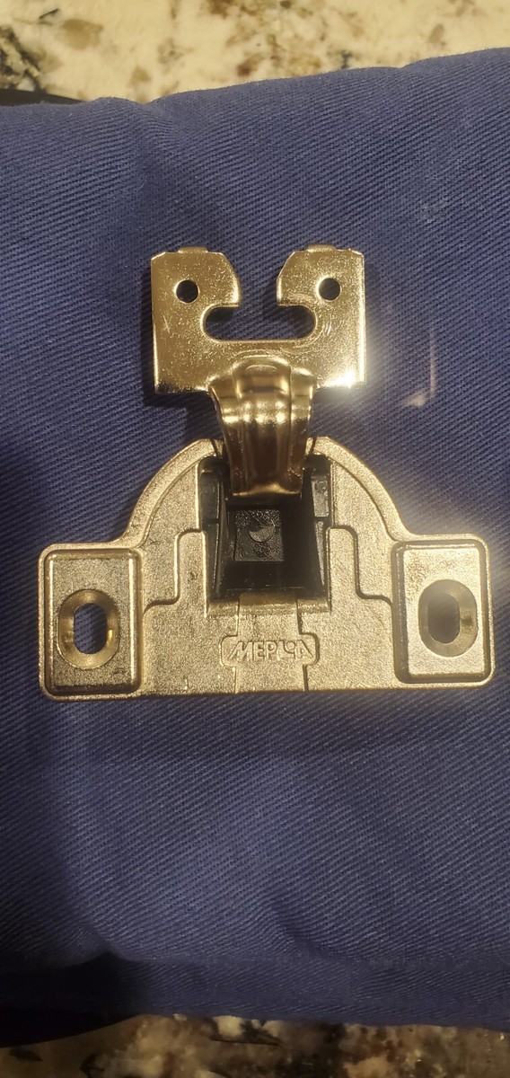Lot Of 2 MEPLA Hinge 698.256.53.00 Nickel With 510.356.00.13 Mounting Plates