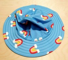 NWT HANNA ANDERSSON BLUE RAINBOW PINK REVERSIBLE KIDS SWIMMY SWIM HAT S 1-3y