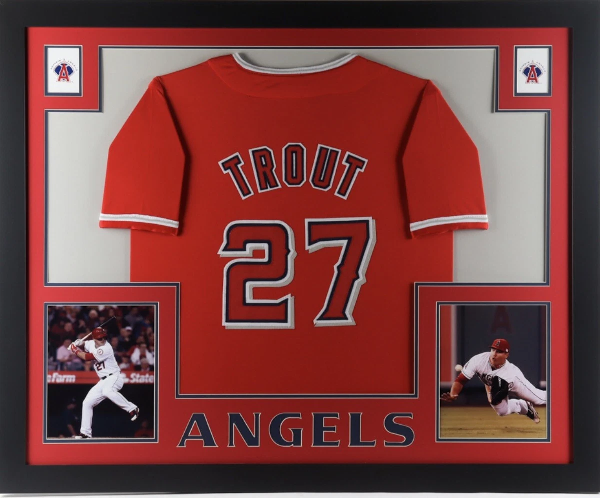 Mike Trout Signed Angels Custom Framed Angels Jersey Display (MLB