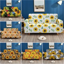 Sunflower Sofa Covers 1 2 3 4 Seater Stretch Slipcover Protector Couch Cover Art