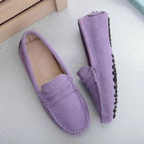 Damen Slipper Halbschuhe Mokassins Lederpumps auf Wildleder Damenschuhe flach Fahren - Bild 25 von 30