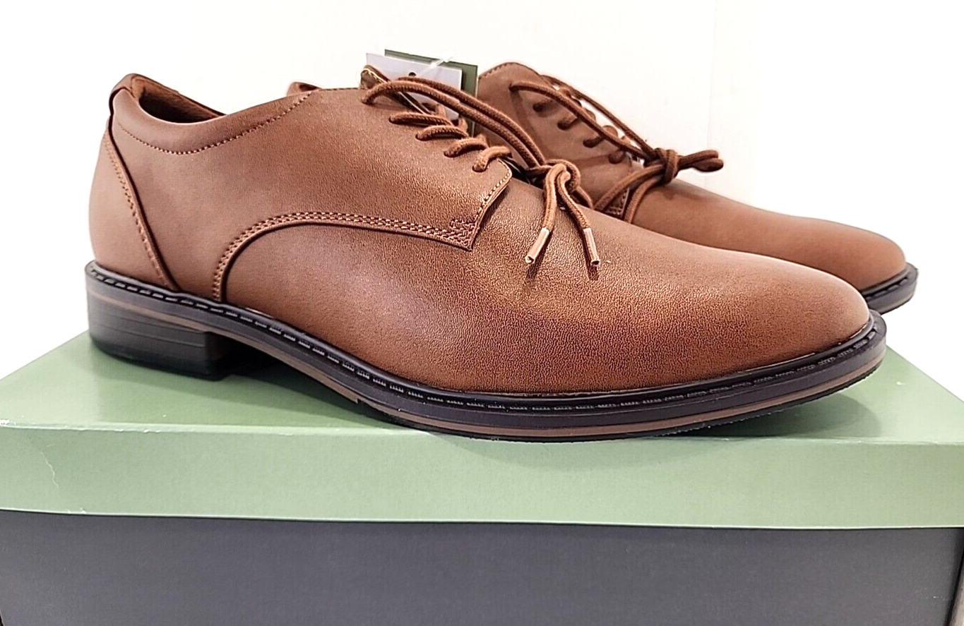SAOLA GOODFELLA & CO LEO scarpa elegante derby uomo stringata taglia 10 M marrone ecopelle NUOVA